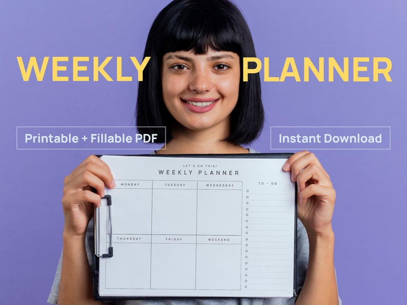 Daily to Do List Printable, Weekly Planner, Minimalistic Productivity