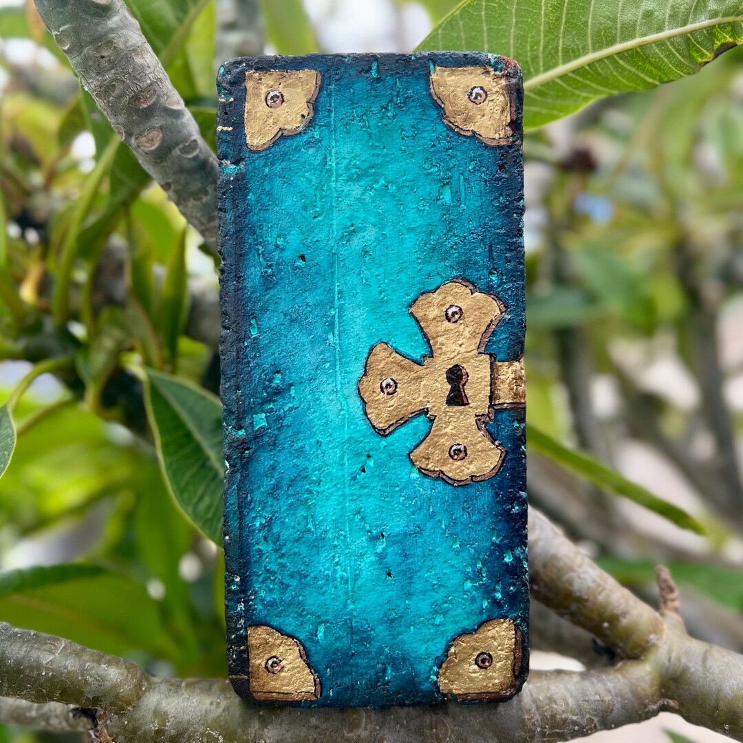 Turquoise Locked Journal Garden Brick Book - Etsy