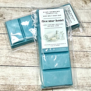 Five Star Hotel Wax Melts | Luxury Hotel Scent Wax Melt Snap Bar | Fresh Linen Lemon & Musk | Clean Scented Wax Melts | Hotel Home Fragrance