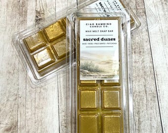 Sacred Dunes Wax Melt Snap Bar | Desert Sage, Palo Santo & Patchouli | Earthy Boho Fragrance | Hand Poured Soy Wax Melt