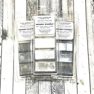 Sweater Weather Snap Bars / Highly Scented Wax Melts / Amazing Cozy Fall Fragrance / Smells Like Fresh Mint, Apples, Peaches, Musk, Moss