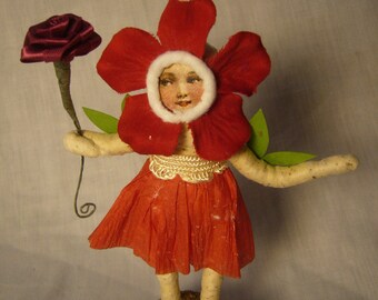 Vintage Inspired Spun Cotton Valentines Day Sweetheart Flower Girl Piece V9R