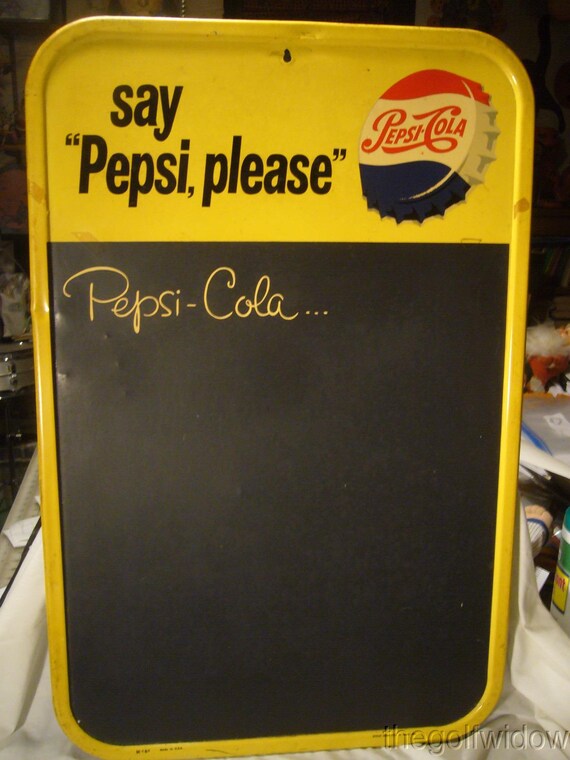 Vintage Say “pepsi, Please” Chalkboard Metal Sign M-167 Made in