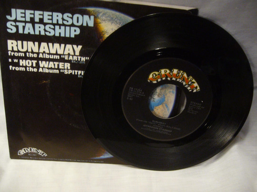 Jefferson Starship Runaway Hot Water 45 RPM With Sleve - Etsy