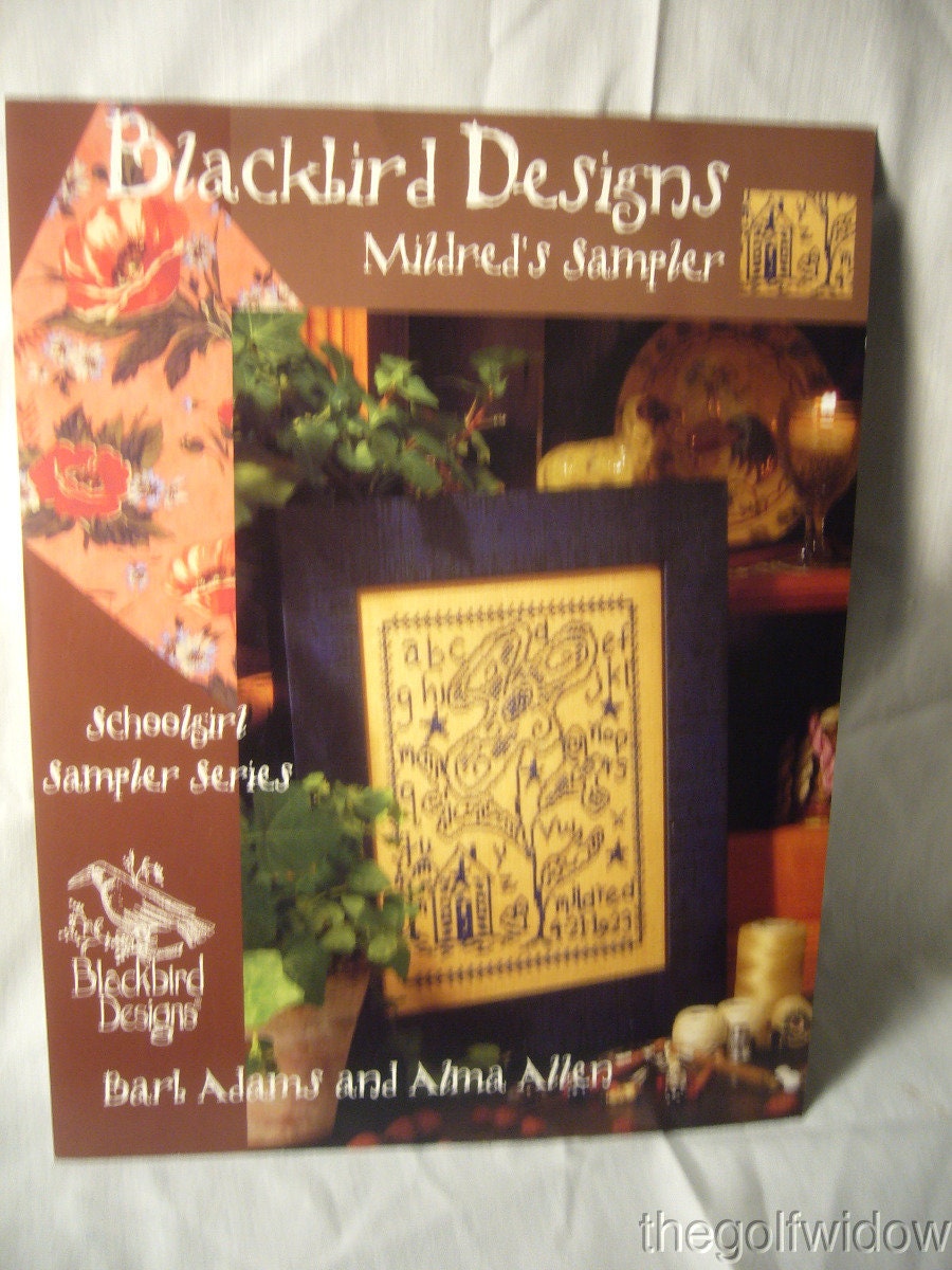 Blackbird Designs Sampler School Sampler Series de Mildred 2003 Raro