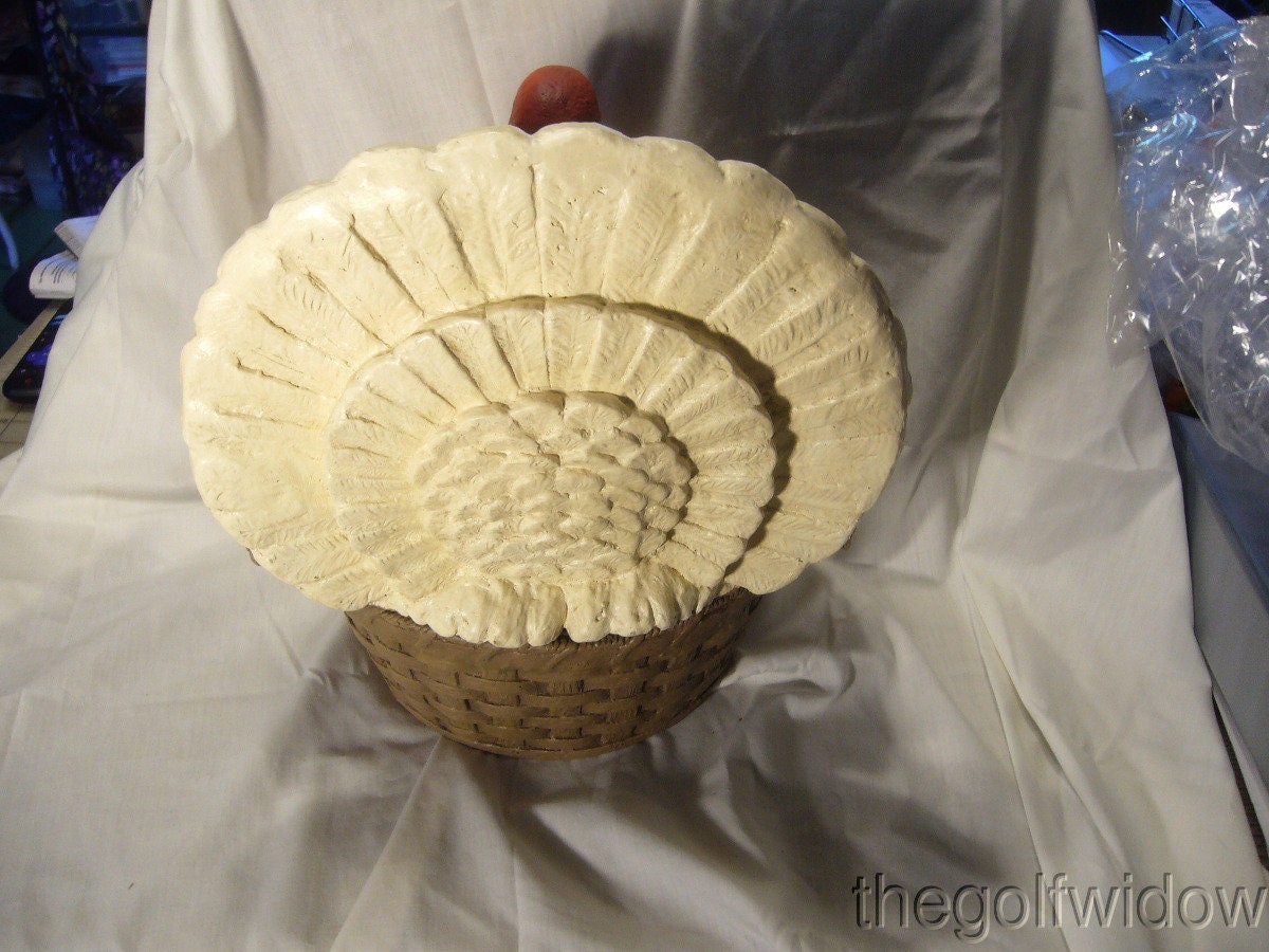 Vintage Thanksgiving Turkey Container Hand Painted Large TD3157 - Etsy