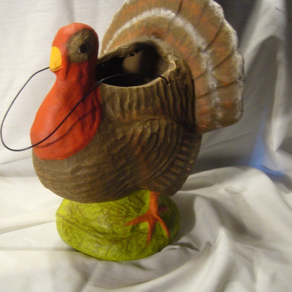 Bethany Lowe Vintage Turkey Bucket for Thanksgiving Table New