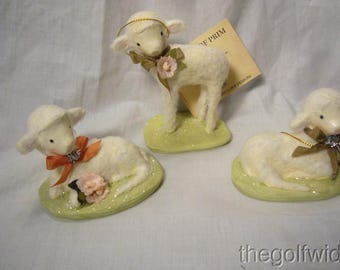 Bethany Lowe 3 Resting Lambs for Christmas and Easter New