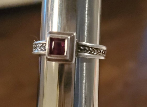 DG Hand Crafted Silver Garnet/ Ruby.  Scroll/ Bra… - image 5