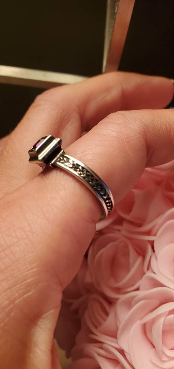 DG Hand Crafted Silver Garnet/ Ruby.  Scroll/ Bra… - image 3