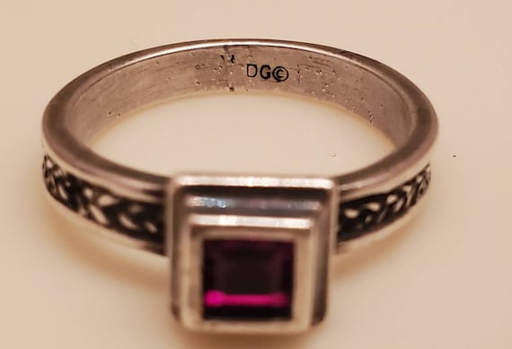DG Hand Crafted Silver Garnet/ Ruby.  Scroll/ Bra… - image 7