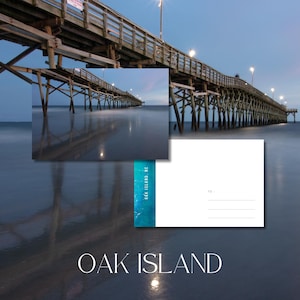 Cartão postal de Oak Island, NC / impressão de arte de parede 4x6