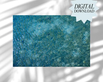 ノースカロライナ州オークアイランドの青い水のテクスチャ - ウォールアート - デジタルダウンロード
