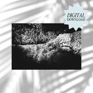 Black And White Wave From Above Carolina Beach North Carolina - Wall Art - Digital Download