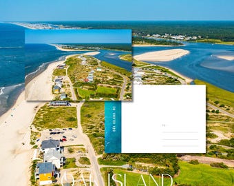 Oak Island, NC Vykort / 4x6 Väggkonsttryck