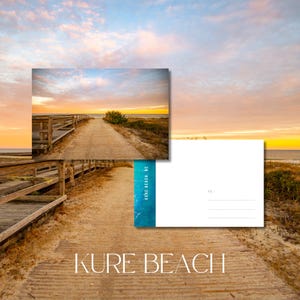 Kure Beach, NY Postkarte / 4x6 Wand Kunst Druck