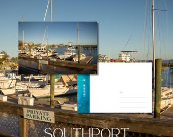 Southport, NC Vykort / 4x6 Väggkonsttryck