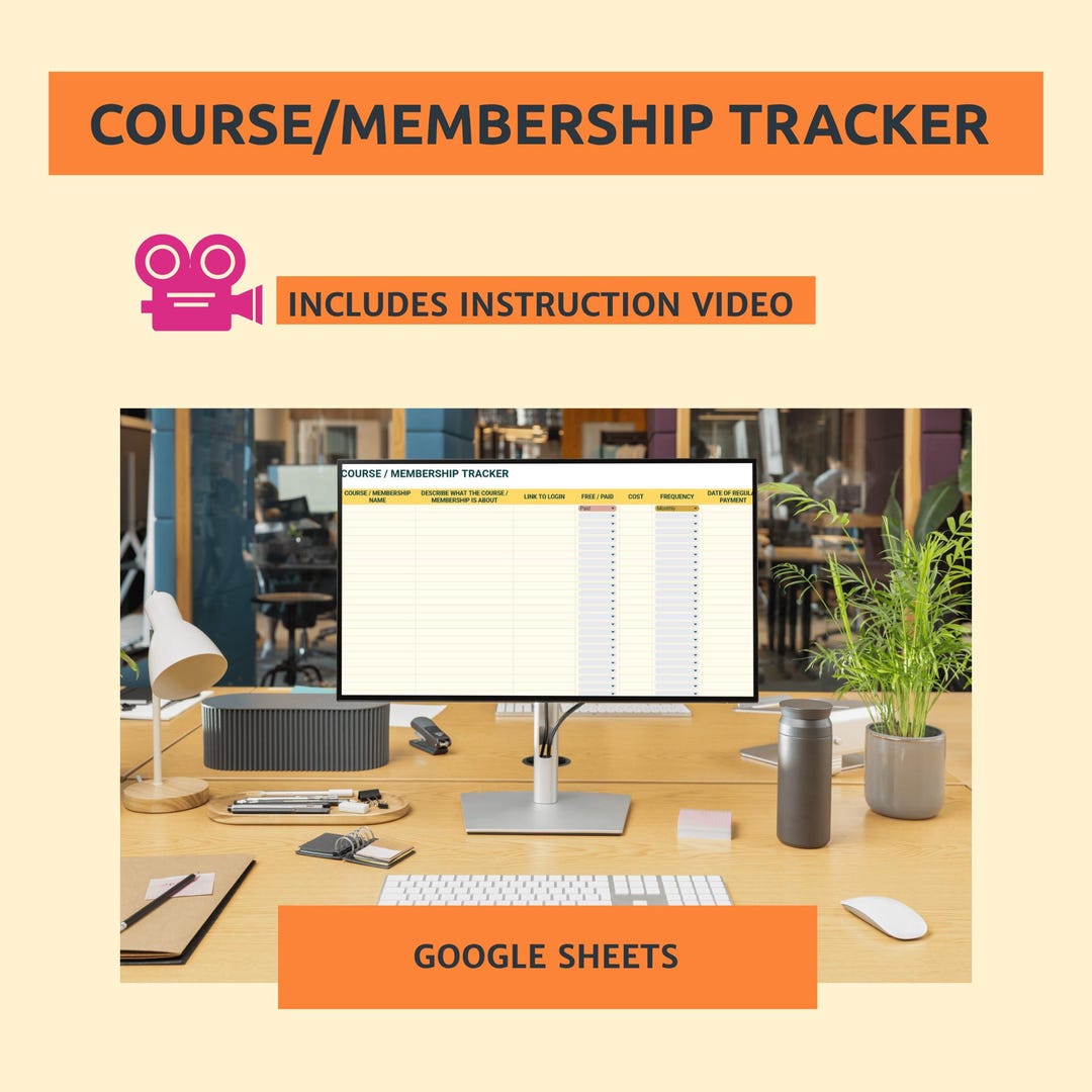 Course Membership Tracker, Google Sheets Template (digital Download ...