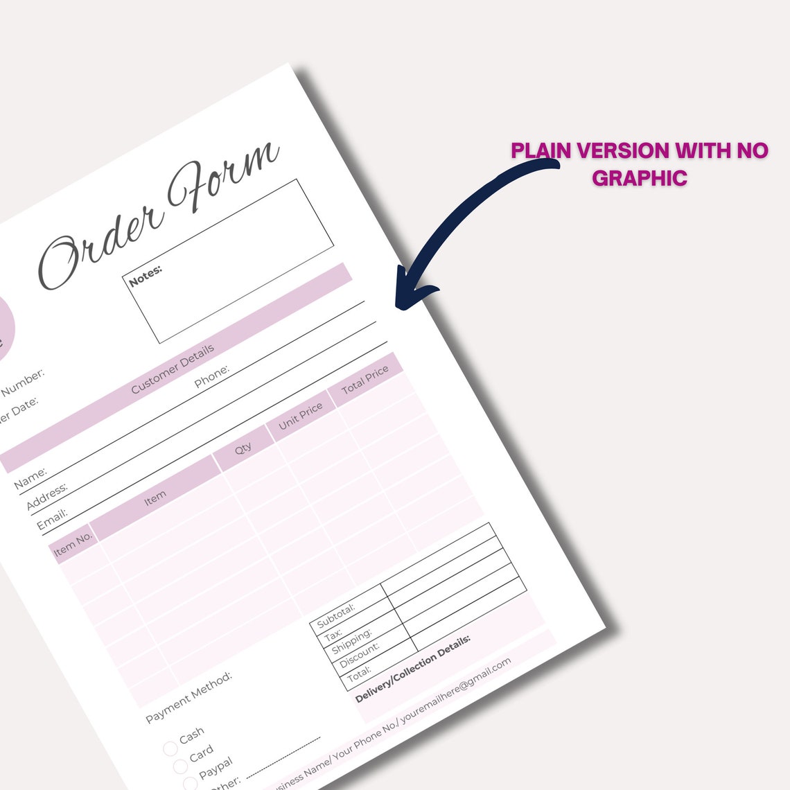 Editable Small Business Order Form Template (digital Download) - Etsy