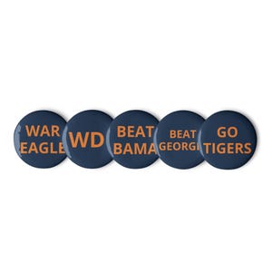 Auburn University - set of 5 pin buttons