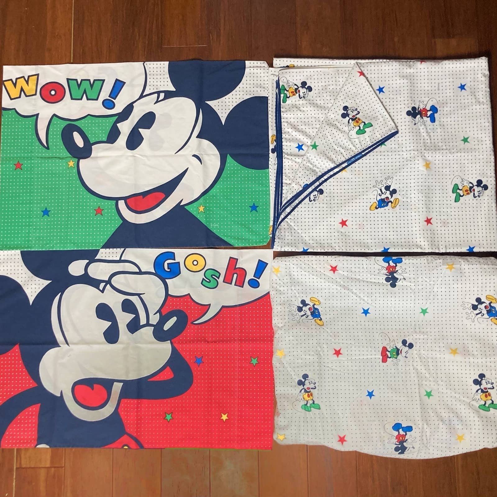 Vintage 90s Mickey Mouse Disney Full Sheet Pillow Case Flat Etsy