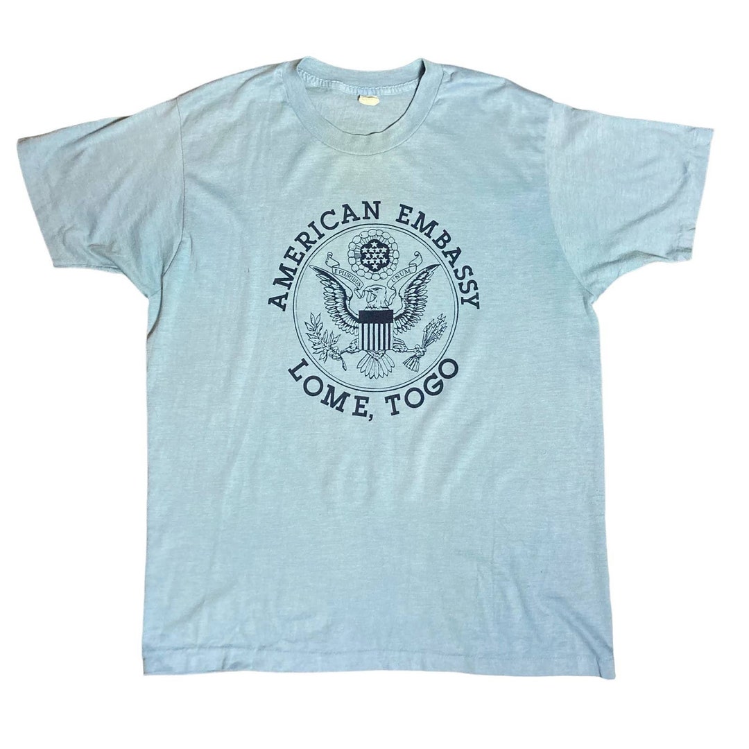 Vintage 70s / 80s American Embassy Lome Togo Tee Shirt West Africa Gulf