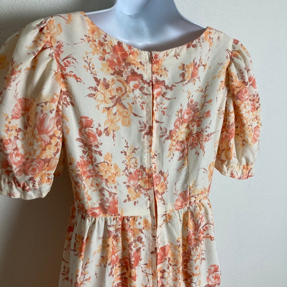 Vintage 70s Floral Prairie Maxi Dress // Pink Ora… - image 3