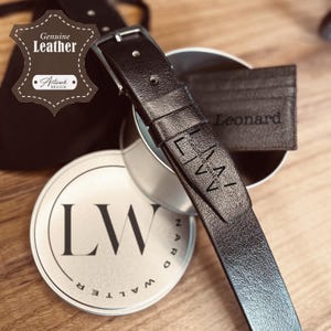 GENUINE Leather Belt for Dad / Custom Gift For Him / Engraved Leather Belt with Tin / For Husband / Personalized Gift for Father’s Day