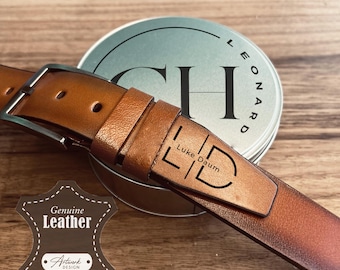 ENGRAVED GENUINE LEATHER Mens Belt, Personalised Custom Box, Anniversary Gift, Boyfriend Gifts Set