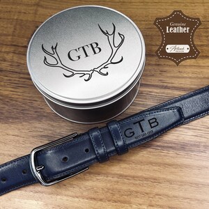 Personalized Birthday Gift for Men / Monogrammed Genuine Leather Belt + Engraved Box / Gift for Man / Gift for Boyfriend / Husband Gift