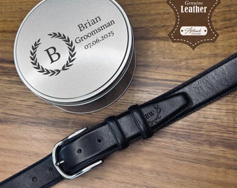 Personalized Genuine Leather Belt in Keepsake Box, Gift for Boyfriend, BestMan