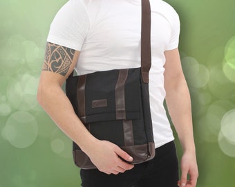 Personalized Waterproof Canvas 13" Laptop Messenger Bag, Rucksack, Daypack