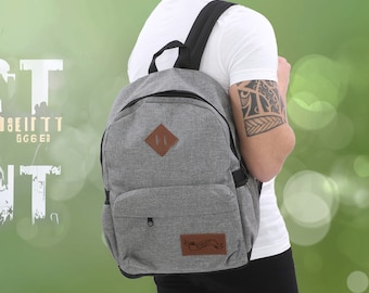 Gepersonaliseerde canvas laptoprugzak - schooltas rugzak met monogram, waterdichte dagrugzak