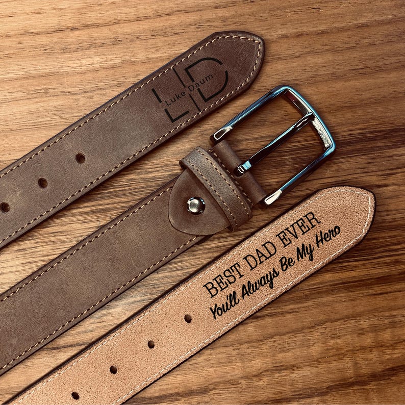 engraved genuine leather belt for gift