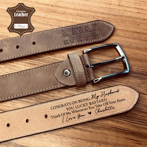 Best Man Gift / Groomsman Gift / Usher Gift / Engraved Leather Belt and Personalized Tin / Genuine Leather Mens Belt / Father&#39;s Day Gift