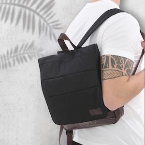 SAC À DOS PERSONNALISÉ / Sac à dos en toile et cuir / Sac à dos de randonnée universitaire, compatible avec un ordinateur portable jusqu'à 13 pouces / Sac à dos gravé jaune