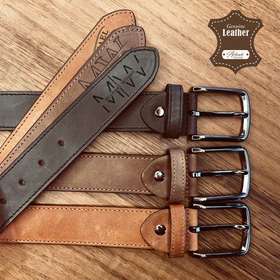 Ceinture Artisanale En Cuir Véritable, Personnalisable - File Ton Cuir