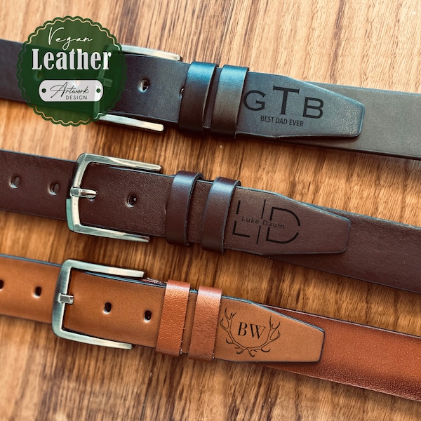 PERSONALISED Teenager Gift - Vegan Leather Belt - Graduation Custom Engraved Leather Belt Gift For Him