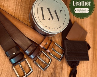 PERSONALIZED Boyfriend Gift - Vegan Leather Belt - Custom Engraved Leather Belt - Gift For Him