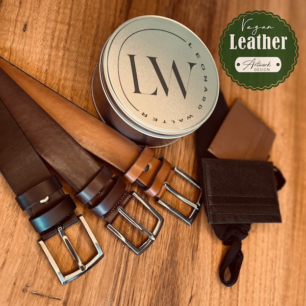 PERSONALIZED Boyfriend Gift - Vegan Leather Belt - Custom Engraved Leather Belt - Gift For Him