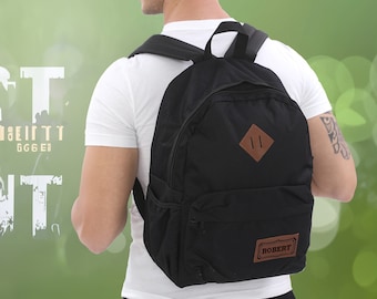 Gepersonaliseerde canvas schoolrugzak - gegraveerde laptoptas, waterdichte dagrugzak