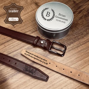 Personalized Birthday Gift for Men / Monogrammed Genuine Leather Belt + Engraved Box / Gift for Man / Gift for Boyfriend / Husband Gift