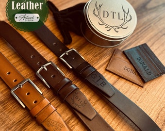 PERSONALIZED MENS BELT - Custom Leather Belt - Anniversary Gift For Husband - Engraved Leather Belt - Monogrammed Belt - Boyfriend Gift
