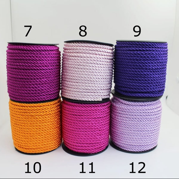 5 yards 4mm twisted cord/Braid Rope/ Soutache Trimming/Edging Piping/Wholesale/Jewelry cords/Upholstery Cord/Trimming Cord/Twisted Cord Rope