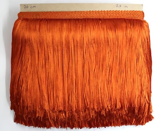 200 mm (7,8 pouces) Orange Tassel Frange/Fringing Trim/Performance costume/Chainette trim/Longue frange garniture par yard/Polyester fabric/Fringe