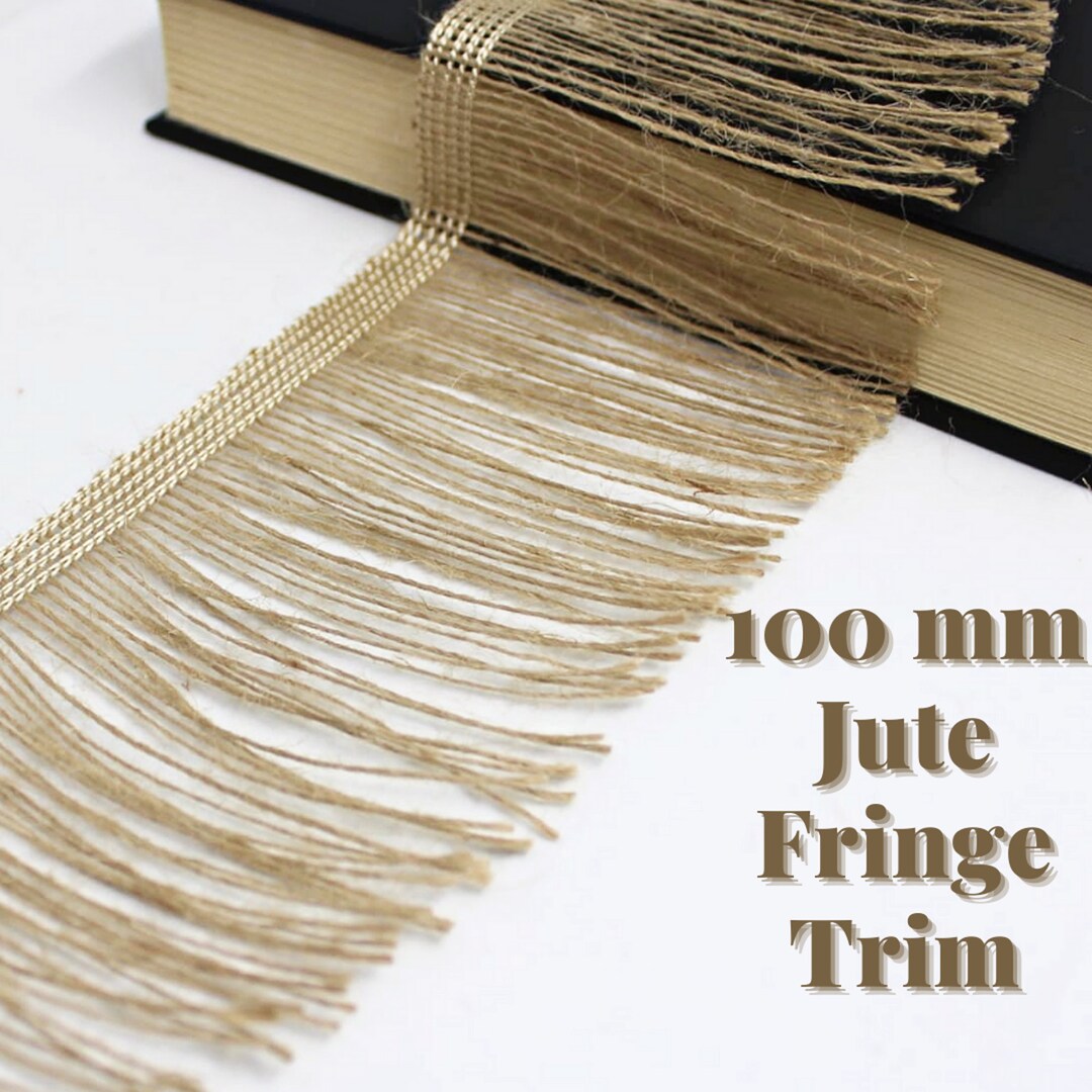 100 Natural Wide Jute Fringe/100mm 3.9 Inch Natural Jute/burlap Fringe/boho Fringe Trim/tassel