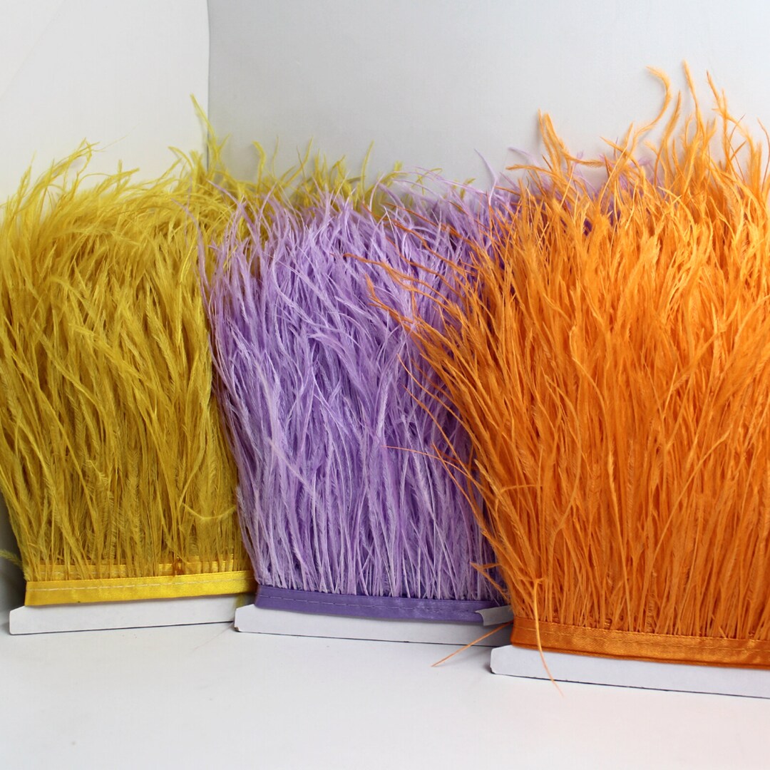 1315cm Ostrich Feather Fringe/leather Trim/feather Lace Trim/trimming Fringe/natural Ostrich