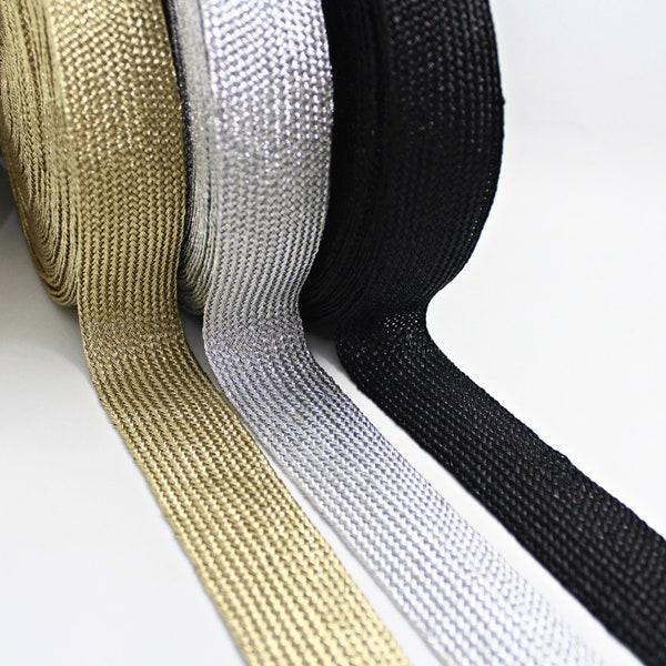 40 mm Gold & Silver Trimming Ribbon Braid Decorative Strap/Black trimming/Indian trim/Gold accessories/Sewing craft