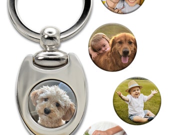 Indiana Metal Craft Nickel Plated Key Tag with Personalized Photo Insert