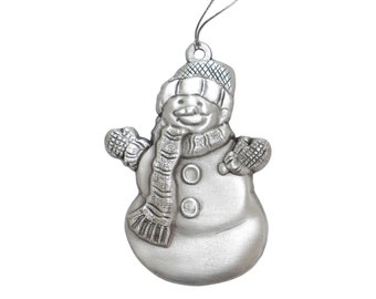 Snowman Pewter Ornament Made in USA